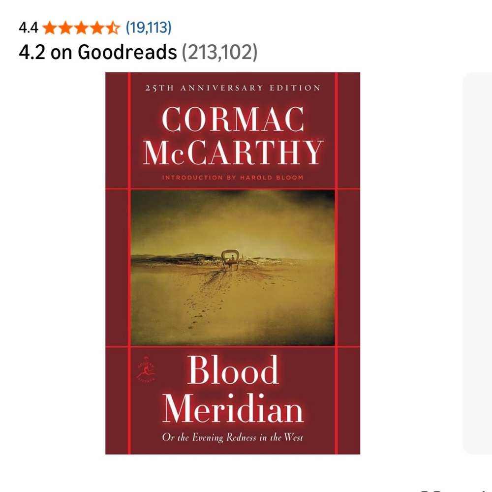Blood Meridian Hardcover Book by Cormac McCarthy
